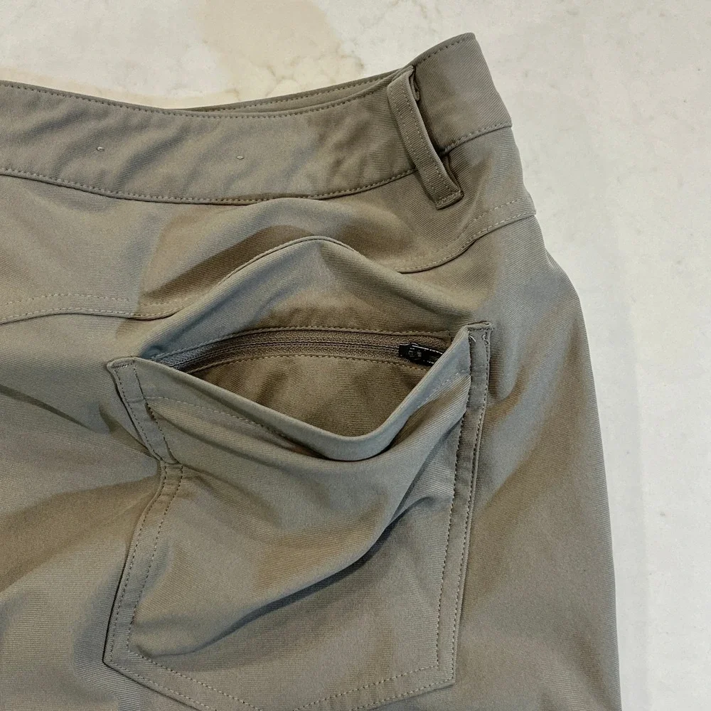 Lululemon ABC Slim Pant Mens 34x26 Grey‎ Sage Warpstreme Stretch Comfort Classic